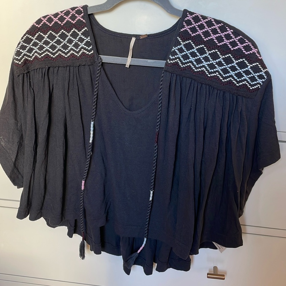 Free People Market Embroidered top